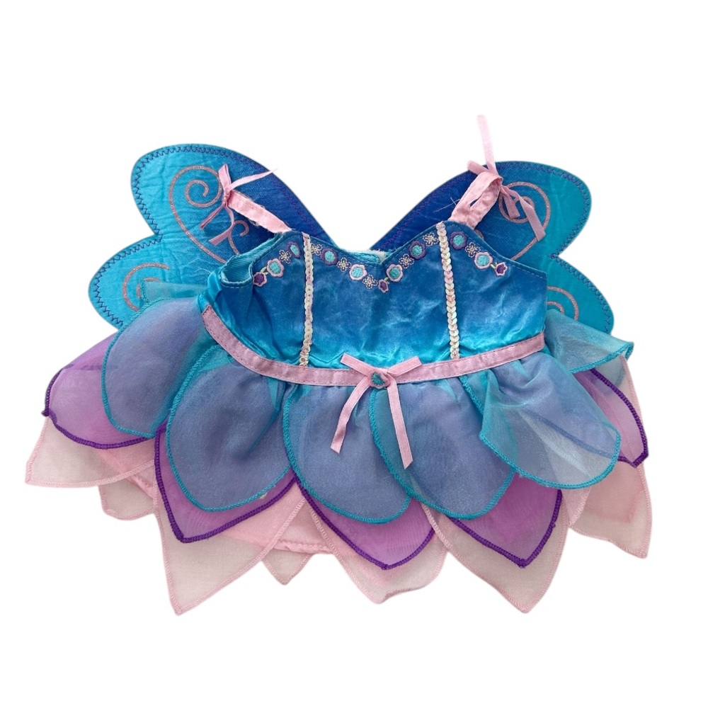Build-A-Bear Butterfly Dragonfly Fairy Costume Blue Purple Dress Outfit